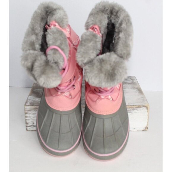 DREAM PAIRS Girls Pink Mid Calf Faux Fur Lined Winter Snow Muck Boots Youth 2 - Picture 2 of 14
